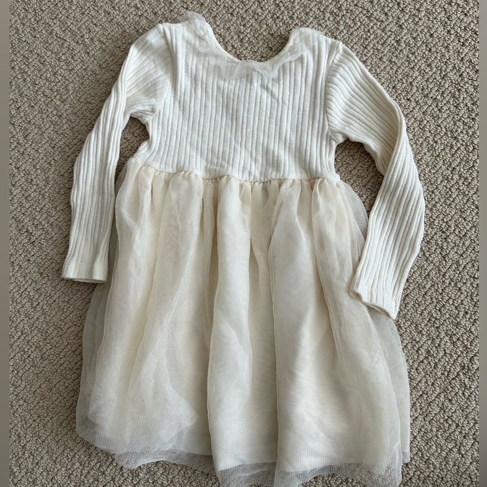 Zara toddler girl cream color tulle dress